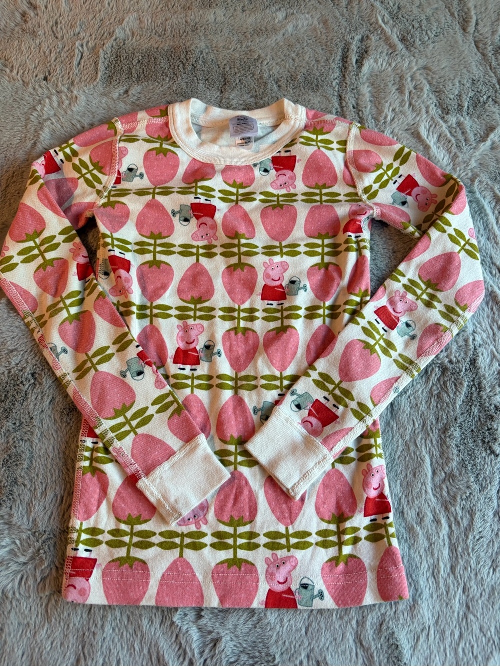 Peppa Pig Pink, Cream and Green Floral Long Sleeve Pajama set